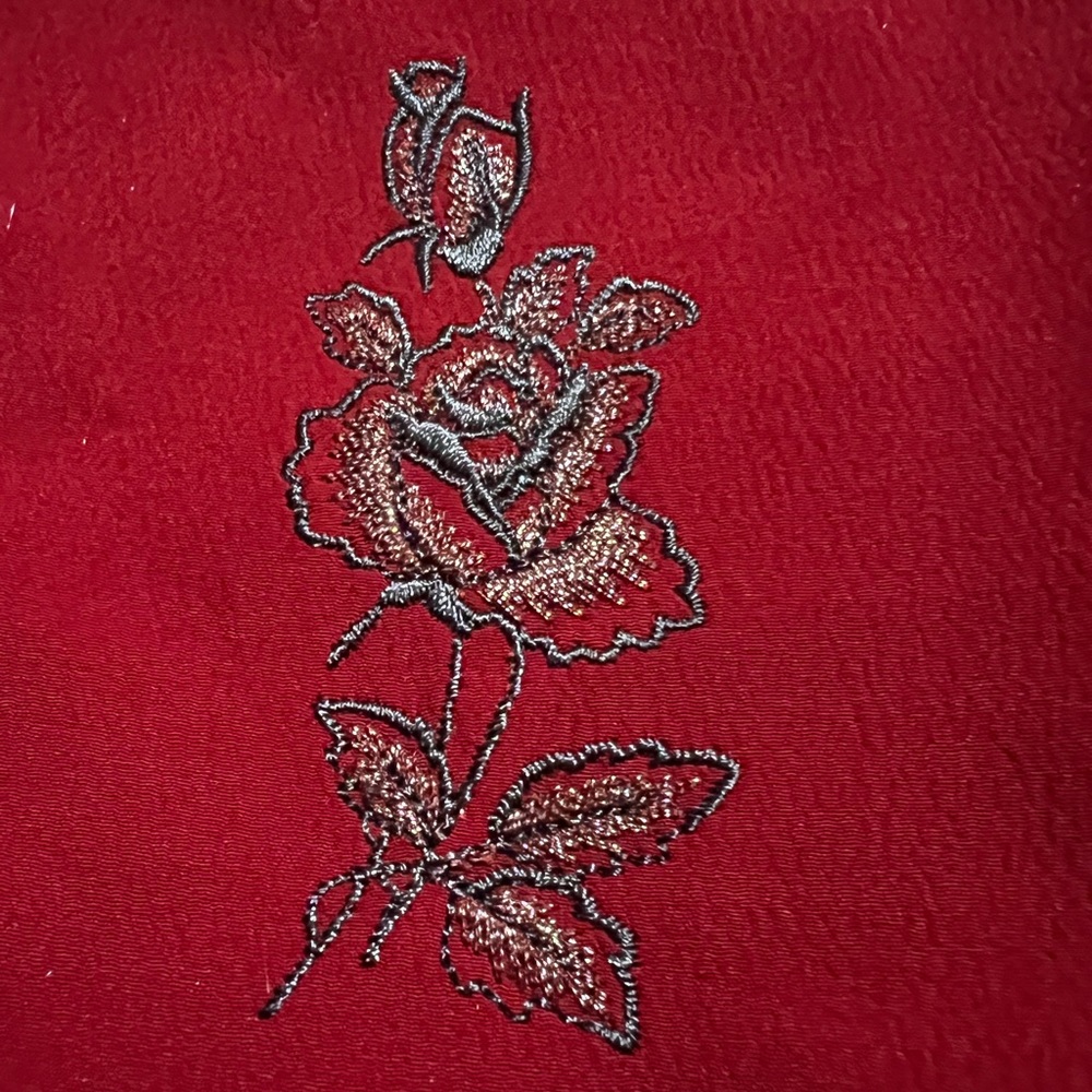 Embroidered roses shirt/dress/etc